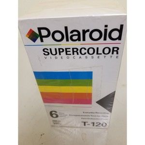 NOS Lot of 5 POLAROID "SuperColor" VHS VCR T-120 6 Hour BLANK VIDEO TAPES NIB
